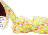 R0022 16mm Yellow-Multi Colour Easter Egg Soft Touch Taffeta Ribbon