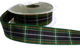 R0066 25mm Navy-Greens-Yellow-White Tartan Ribbon by Berisfords