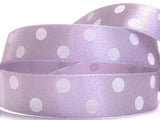 R0088 15mm Orchid Polka Dot Spotty Print Satin Ribbon by Berisfords