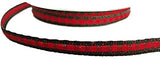 R0119 8mm Black-Red Rustic Woven Gingham Ribbon By Berisfords