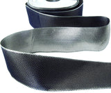 R0121 40mm Navy-Metallic Silver Reversible Woven Lurex Ribbon