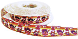 R0199 17mm Mixed Colour Flowery Printed Taffeta Ribbon by Berisfords