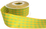 R0271 40mm Yellow-Green Polyester Gingham Ribbon by Berisfords