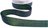 R0278 25mm Black-Iridescent Metallic Herringbone Ribbon by Berisfords