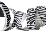 R0316 25mm Silver-Black Metallic Lurex Zebra Stripe Ribbon, Berisfords