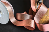 R0539 25mm Rose Gold-Metallic Gold Glitter Satin Ribbon by  Berisfords