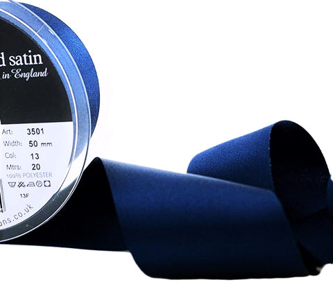 R0719  50mm Navy Single Face Satin Ribbon by Berisfords