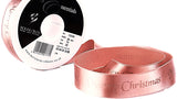 R0807 25mm Rose Gold Satin-Metallic Merry Christmas Print Ribbon,Berisfords