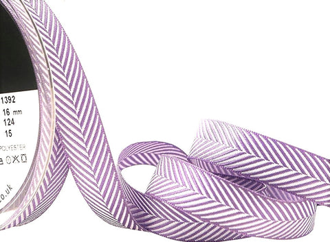 R1094 16mm Helio (Lilac) Herringbone Woven Jacquard Ribbon, Berisfords