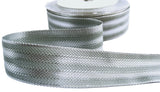 R1312 25mm Grey-Silver Woven Metallic-Polyester Reversible Ribbon