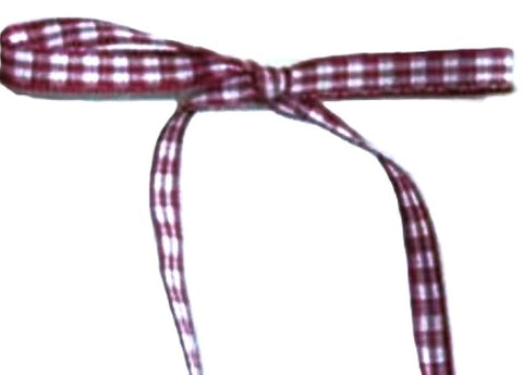 R1384 5mm Wine-White Traditional Polyester Gingham Ribbon