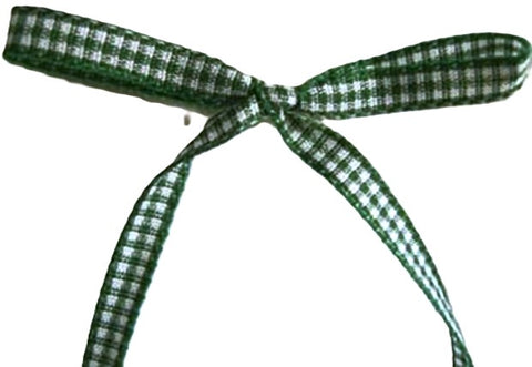 R1752 5mm Deep Green-White Polyester Gingham Ribbon