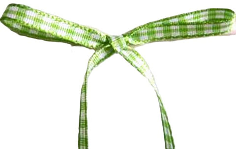 R1755 5mm Meadow Green-White Polyester Gingham Ribbon, Berisfords