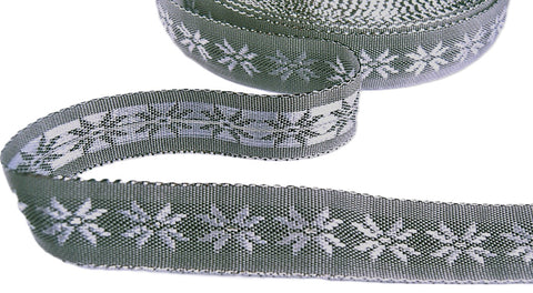 R1793 15mm Greys-Silver Crystal Metallic Edge Ribbon by Berisfords