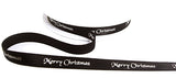 R1902 10mm Black Satin-Silver Merry Christmas Print Ribbon, Berisfords