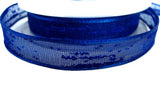 R2069 16mm Dark Royal Blue Feather Sheer Ribbon. Wire Edge, Berisfords