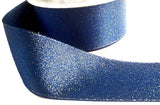 R2131 40mm Royal Blue-Gold Glitter Satin Ribbon by Berisfords