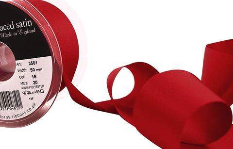 R2169 50mm Red Double Face Satin Ribbon by Berisfords