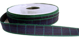 R2184 15mm Navy, Green and Black Blackwatch Tartan Ribbon by Berisfords