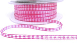 R2190 5mm Shocking Pink-White Traditional Gingham Ribbon, Berisfords