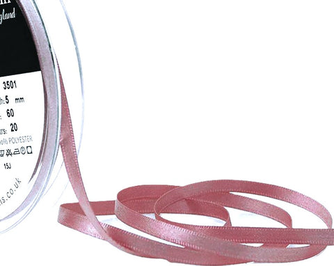 R2646 5mm Dusky Pink Double Face Satin Ribbon by Berisfords