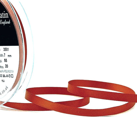 R2648 7mm Rust Double Face Satin Ribbon by Berisfords