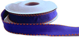 R2758 16mm Purple Blue Ribbon with Orange Banded Borders