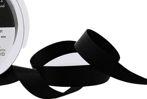 R3046 10mm Black Double Face Satin Ribbon by Berisfords