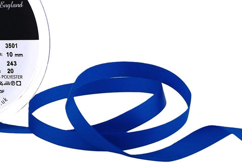 R3087 10mm Dark Royal Double Face Satin Ribbon by Berisfords