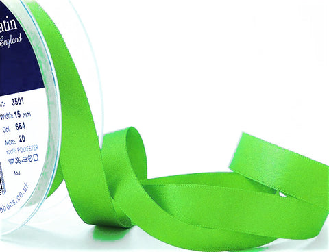 R3150 15mm Meadow Green Double Face Satin Ribbon by Berisfords