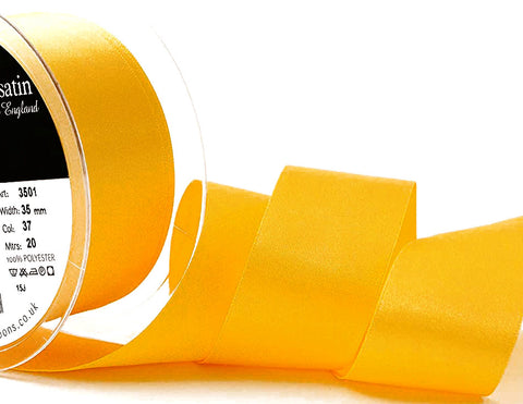 R3170 35mm Gold Double Face Satin Ribbon by Berisfords