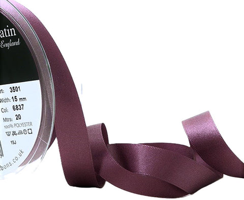 R3174 15mm Grape Double Face Satin Ribbon by Berisfords