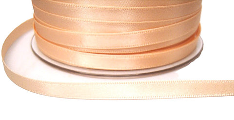 R3568 7mm Peach Double Face Satin Ribbon by Berisfords