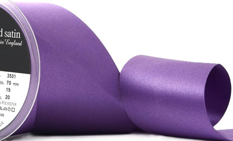 R3728 70mm Purple Double Face Satin Ribbon by Berisfords