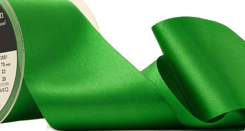 R3732 70mm Emerald Green Double Faced Satin Ribbon by Berisfords