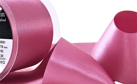 R3760 70mm Hot Pink Double Face Satin Ribbon by Berisfords