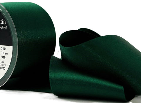 R3772 70mm Forest Green Double Face Satin Ribbon by Berisfords