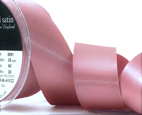 R3809 35mm Dusky Pink Double Face Satin Ribbon by Berisfords