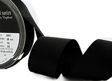 R3820 35mm Black Double Faced Satin Ribbon by Berisfords