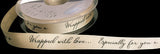 R4344 16mm Cream Grosgrain Ribbon-Wrapped with love Print, Berisfords