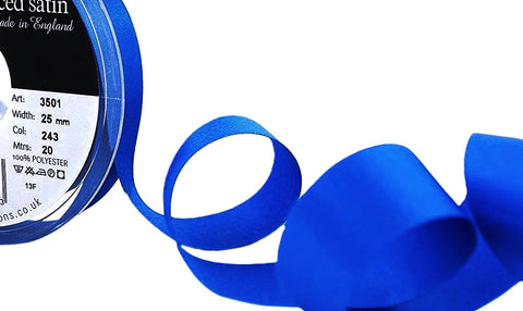 R4429 25mm Dark Royal Blue Double Face Satin Ribbon by Berisfords