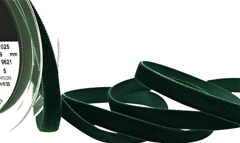 R4431 9mm Bottle Green Nylon Velvet Ribbon By Berisfords