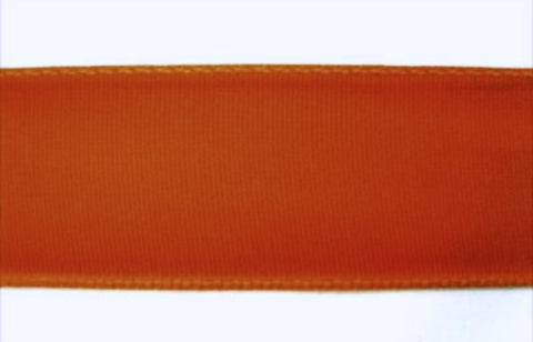 R4847L 25mm Orange Wire Edged Taffeta Ribbon