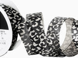 R5001 25mm Silver-Black Metallic Lurex Leopord Skin Ribbon, Berisfords