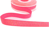 R5019 15mm Flo Pink-Iridescent Metallic Herringbone Ribbon,Berisfords