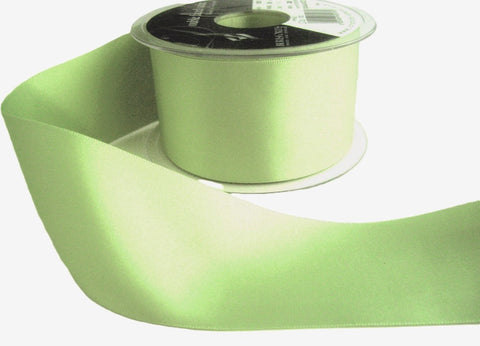 R5762 10mm Pale Lime Green Double Face Satin Ribbon by Berisfords