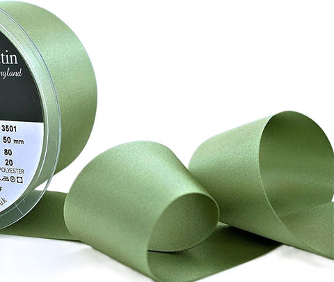 R5911 50mm Khaki Green Double Face Satin Ribbon by Berisfords