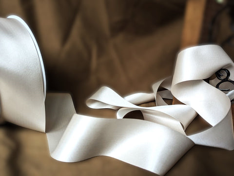 R6009 50mm Pearl Double Face Satin Ribbon by Berisfords