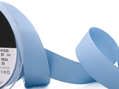 R6456 25mm Cornflower Blue Polyester Grosgrain Ribbon by Berisfords