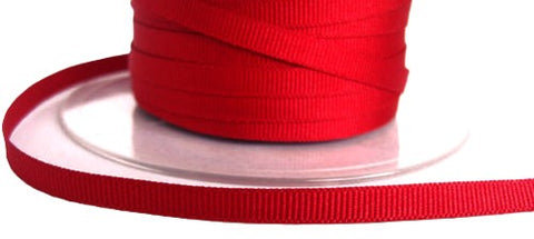 R6545 6mm Red Polyester Grosgrain Ribbon by Berisfords